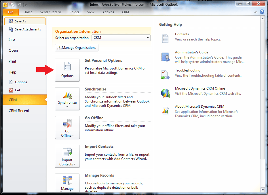 Changing the CRM Icon in Outlook