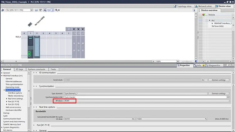 Screenshot of Network View of your project to change RT settings.