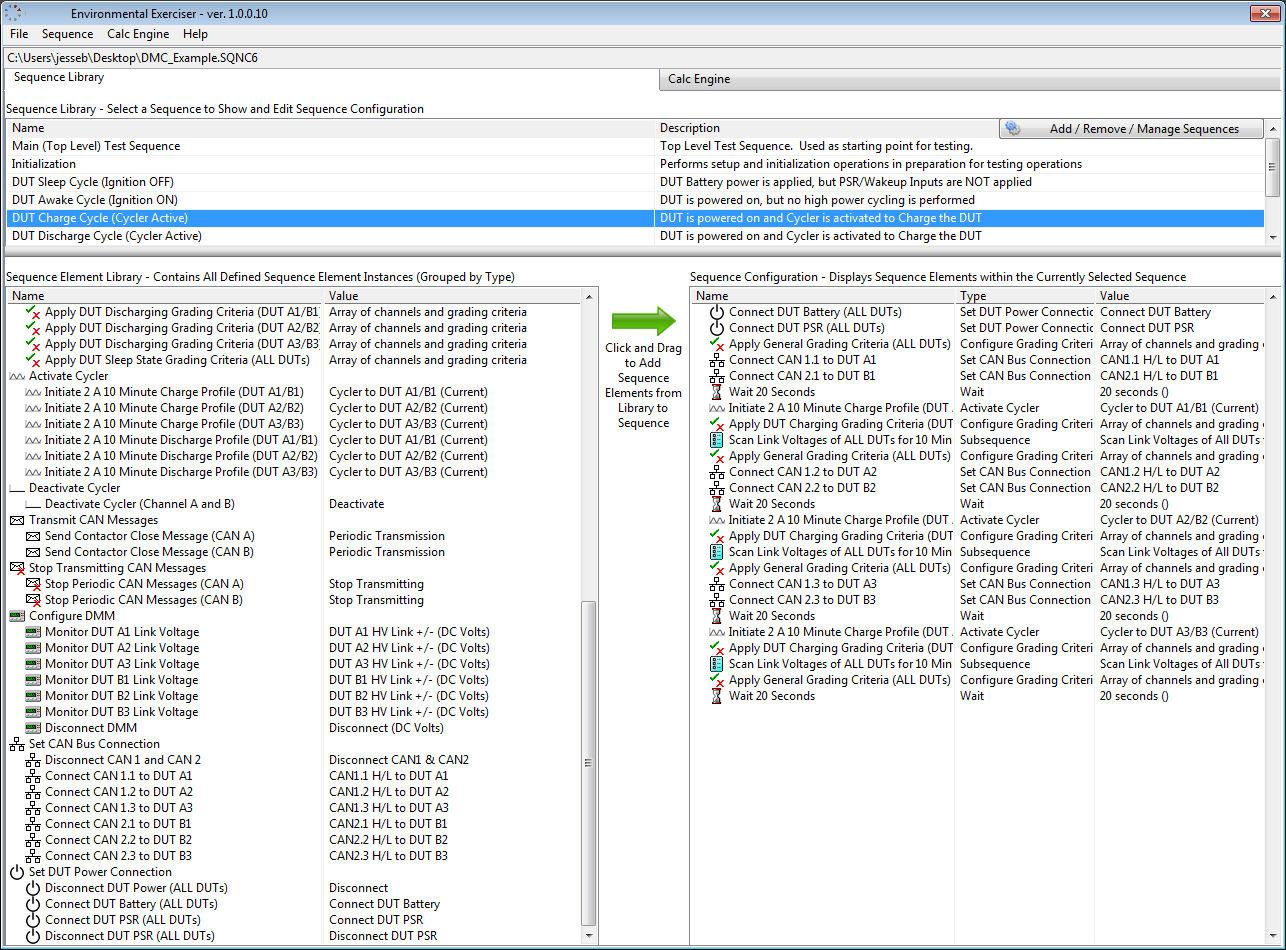 Environmental Exerciser - 6UP - Sequence Editor