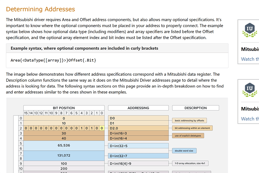 Determining Addresses Section in the Ignition document