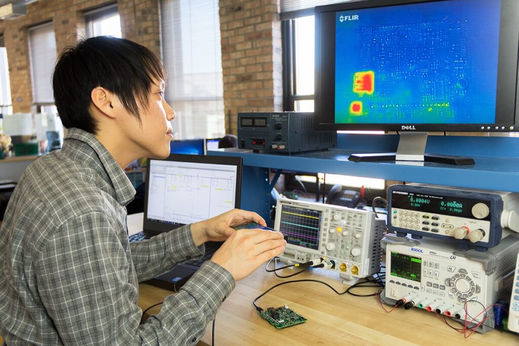 Engineer testing in DMC's Embedded Design Facility
