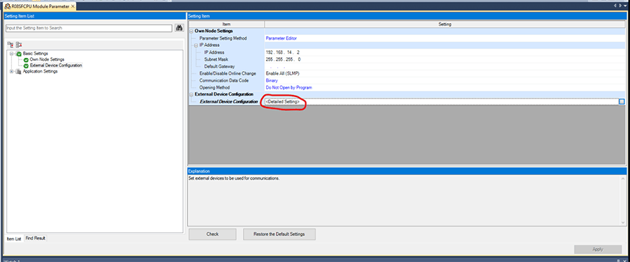 Own Node Settings Detailed Settings