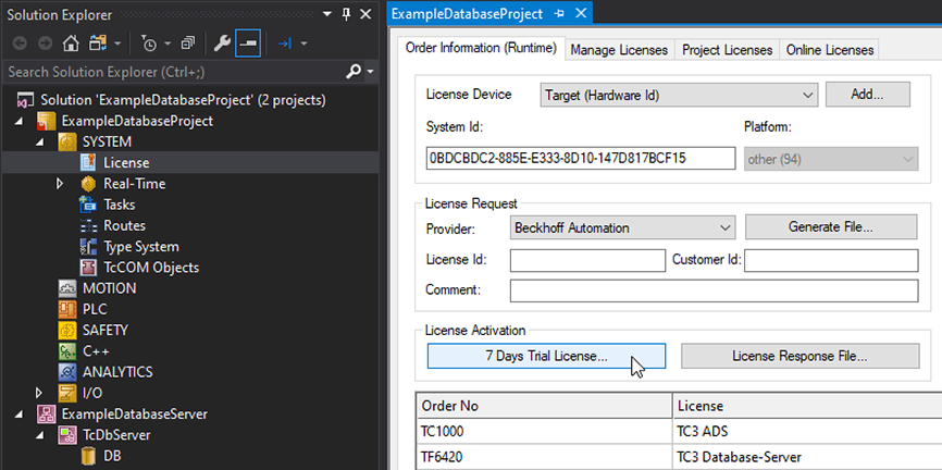 7 Day Trial License for TF6420
