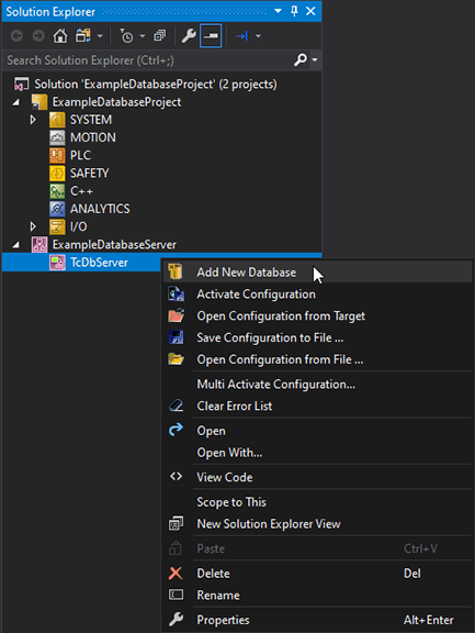 Adding New Database